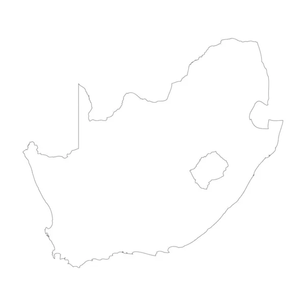 South Africa Country Thin Black Outline High Detailed Map Vector — Vector de stock