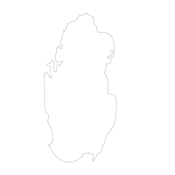 Qatar Country Thin Black Outline High Detailed Map Vector Illustration — ストックベクタ