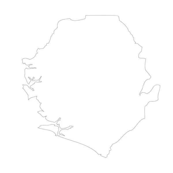 Sierra Leone Country Thin Black Outline High Detailed Map Vector — Vettoriale Stock