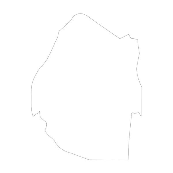 Eswatini Country Thin Black Outline High Detailed Map Vector Illustration — Stockový vektor