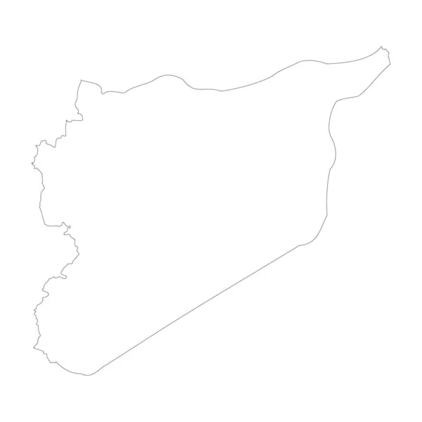 Syria Country Thin Black Outline High Detailed Map Vector Illustration — 스톡 벡터