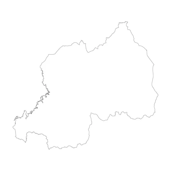 Rwanda Country Thin Black Outline High Detailed Map Vector Illustration — Stockvektor