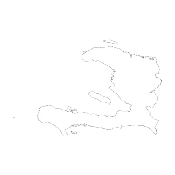 Haiti Country Thin Black Outline High Detailed Map Vector Illustration — ストックベクタ