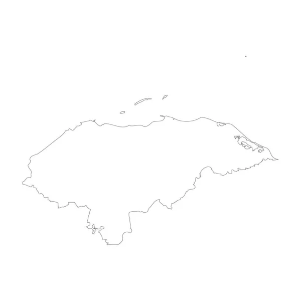 Honduras Country Thin Black Outline High Detailed Map Vector Illustration — Image vectorielle