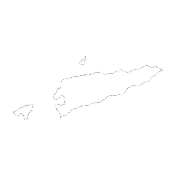 East Timor Country Thin Black Outline High Detailed Map Vector — vektorikuva