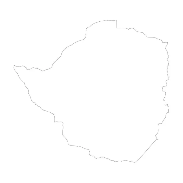 Zimbabwe Country Thin Black Outline High Detailed Map Vector Illustration — Stockvektor