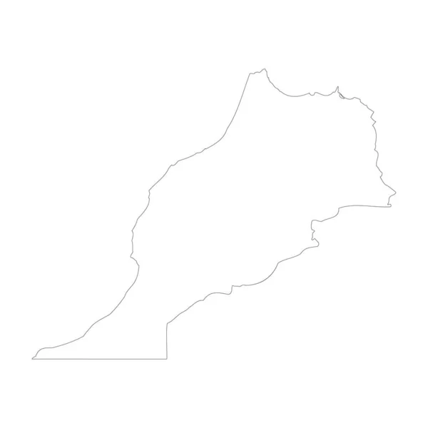 Країна Марокко Тонкий Чорний Контур Висока Детальна Карта Візуальне Зображення — стоковий вектор