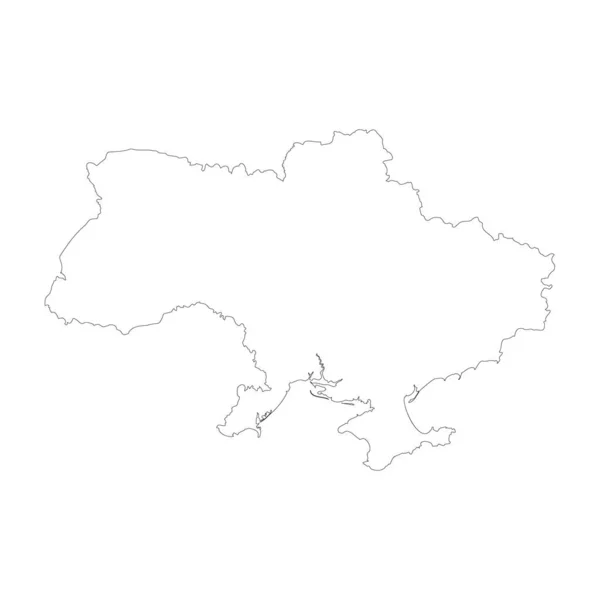 Ukraine Country Thin Black Outline High Detailed Map Vector Illustration — Stockvektor