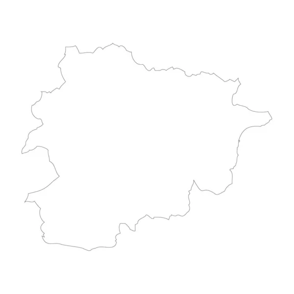 Andorra Country Thin Black Outline High Detailed Map Vector Illustration — Διανυσματικό Αρχείο