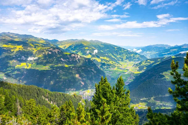 Widok Doliny Zillertal Ahorn Alpy Austriackie Austria — Zdjęcie stockowe
