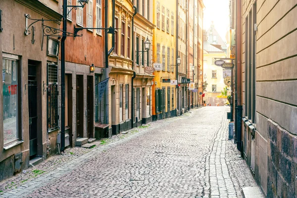 Stockholm Sweden June 2022 Old Cobbled Street Old Town Swedish — ストック写真