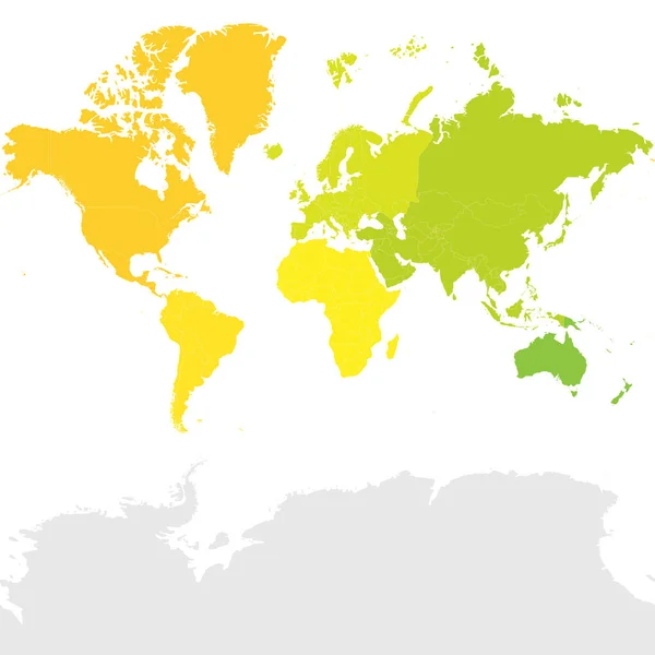 Mapa Los Continentes Países Del Mundo América Del Norte América — Vector de stock