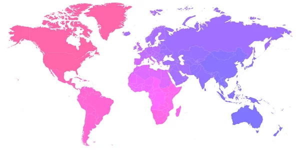 Carte Politique Vierge Colorée Monde Illustration Vectorielle — Image vectorielle