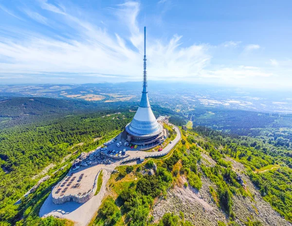 Liberec República Checa Junio 2022 Transmisor Jested Mountain Hotel Sobre —  Fotos de Stock