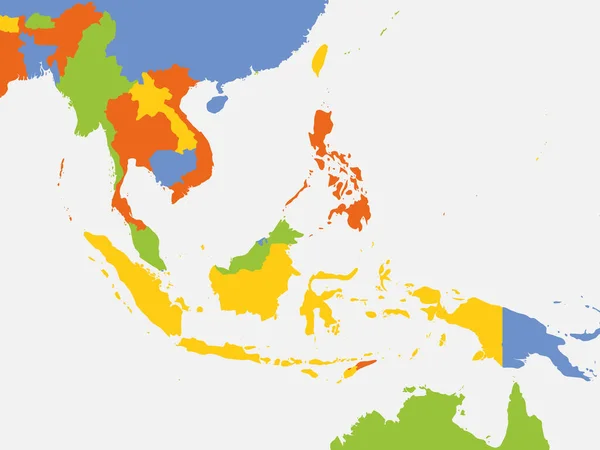 Southeast Asia Blank Map High Detailed Political Map Southeastern Asian — Image vectorielle