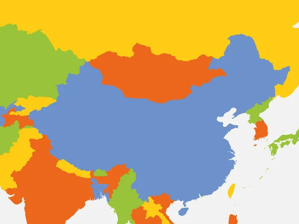 China Blank Map High Detailed Political Map China Neighboring Countries — Wektor stockowy