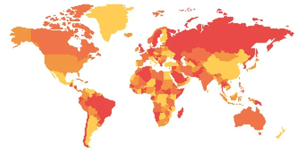 Egyszerűsített Üres Térképek Világról Általános Határokkal Rendelkező Országok Politikai Térképe — Stock Vector