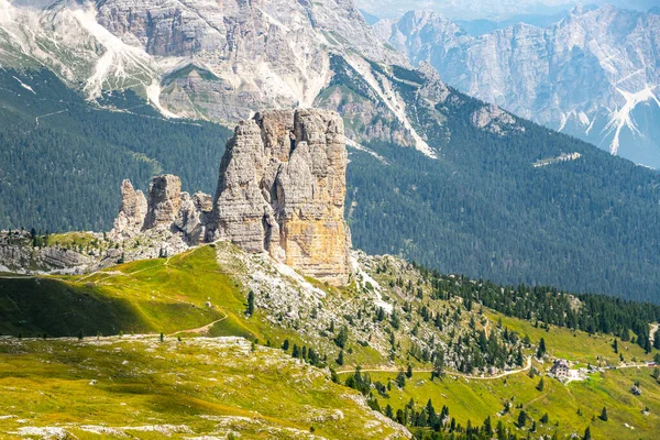 Five Towers Italian Cinque Torri Averau Impressive Rock Formation Cortina — Stock fotografie