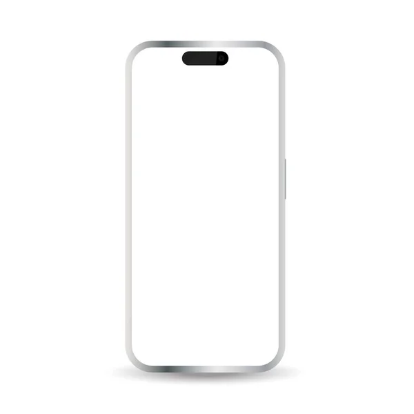 Moderne Smartphone Apparaat Mockup Geïsoleerd Witte Achtergrond Realistische Vector Objecten — Stockvector