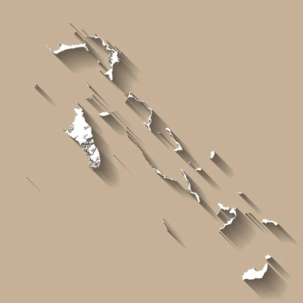 Wiejska Sylwetka Bahamów Wysoka Szczegółowa Mapa Biała Sylwetka Kraju Opuszczonym — Wektor stockowy