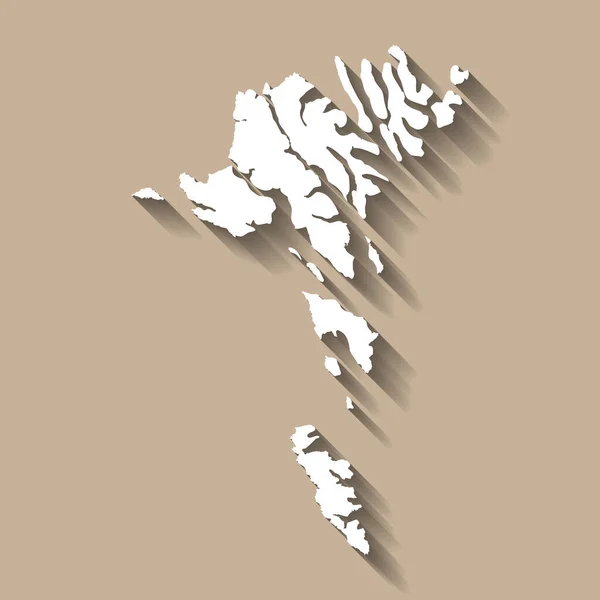 Σιλουέτα Των Νήσων Φερόε Υψηλός Λεπτομερής Χάρτης Λευκή Εξοχική Σιλουέτα — Διανυσματικό Αρχείο