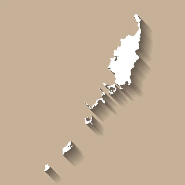Palau Land Silhouette Hoch Detaillierte Karte Weiße Landsilhouette Mit Fallendem — Stockvektor