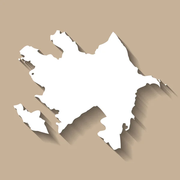 Azerbejdżan Sylwetka Kraju Wysoka Szczegółowa Mapa Biała Sylwetka Kraju Opuszczonym — Wektor stockowy