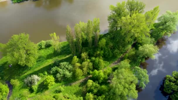 Řeka Labe Jizera Karan Česká Republika Letecký Záznam Drona — Stock video