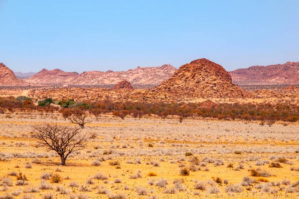 Paisagem Rochosa Laranja Damaraland Perto Twyfelfontein Namíbia — Fotografia de Stock