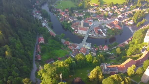 Castillo Rozmberk Sobre Río Moldava Rozmberk Nad Vltavou República Checa — Vídeos de Stock