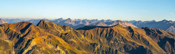 Alpské Vrcholky Hor Osvětlené Vycházejícím Sluncem Ortles Group Italské Alpy — Stock fotografie