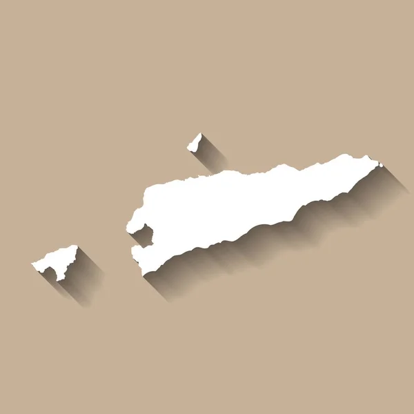 Itä Timorin Siluetti Korkea Yksityiskohtainen Kartta Valkoinen Maa Siluetti Pudonnut — vektorikuva