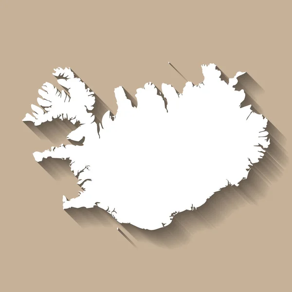 Islanti Maan Siluetti Korkea Yksityiskohtainen Kartta Valkoinen Maa Siluetti Pudonnut — vektorikuva
