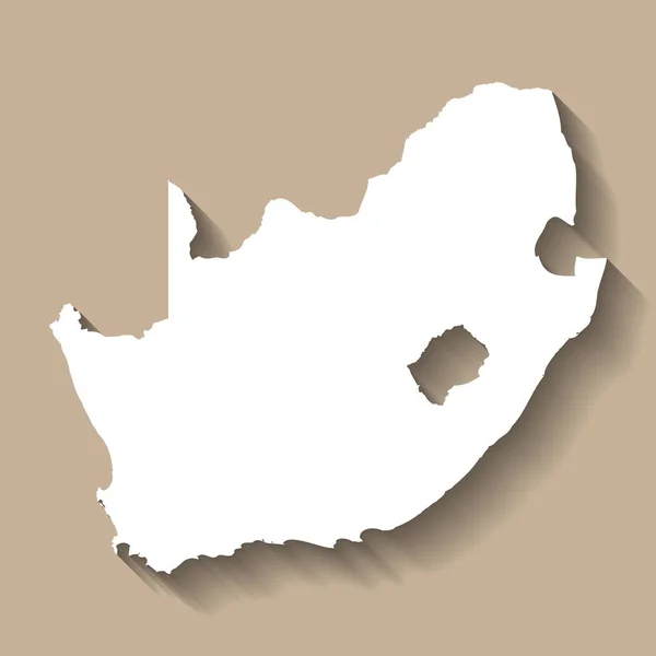남아프리카 공화국의 실루엣이다 베이지 배경에 그림자가 시골의 실루엣 — 스톡 벡터