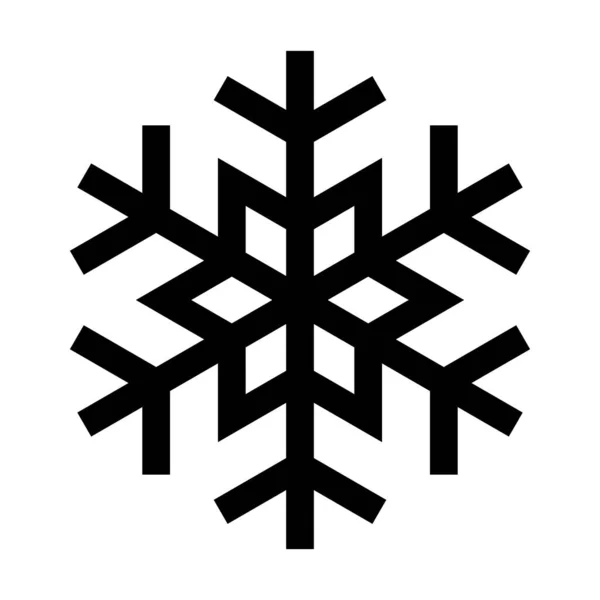Simple Snowlake Invierno Negro Icono Vector Navidad Con Esquinas Afiladas — Archivo Imágenes Vectoriales