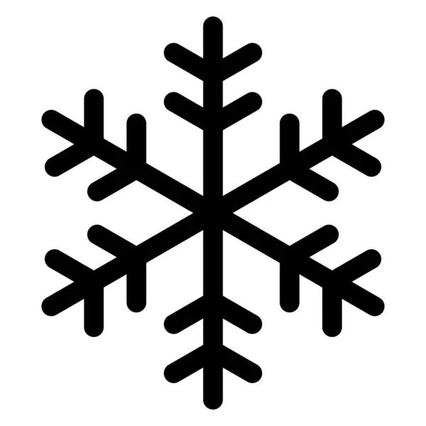 Simple Snowlake Invierno Negro Icono Vector Navidad Con Esquinas Redondeadas — Vector de stock