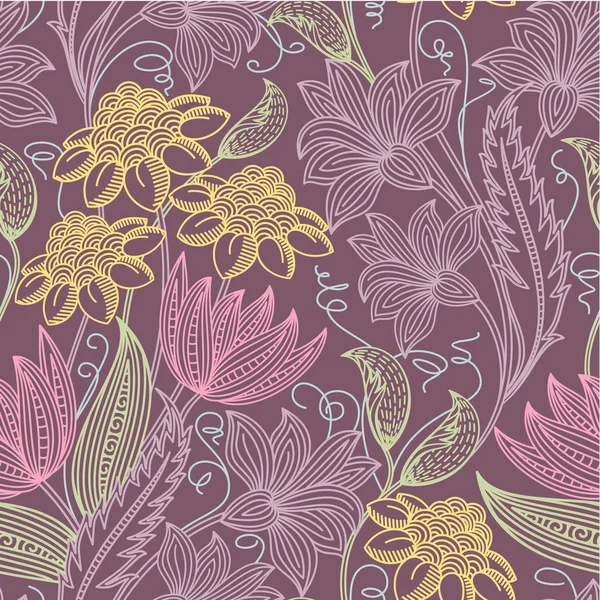 Fond floral sans couture coloré — Image vectorielle