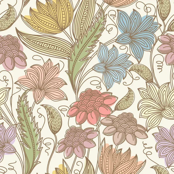 Fondo floral inconsútil Vintage — Archivo Imágenes Vectoriales