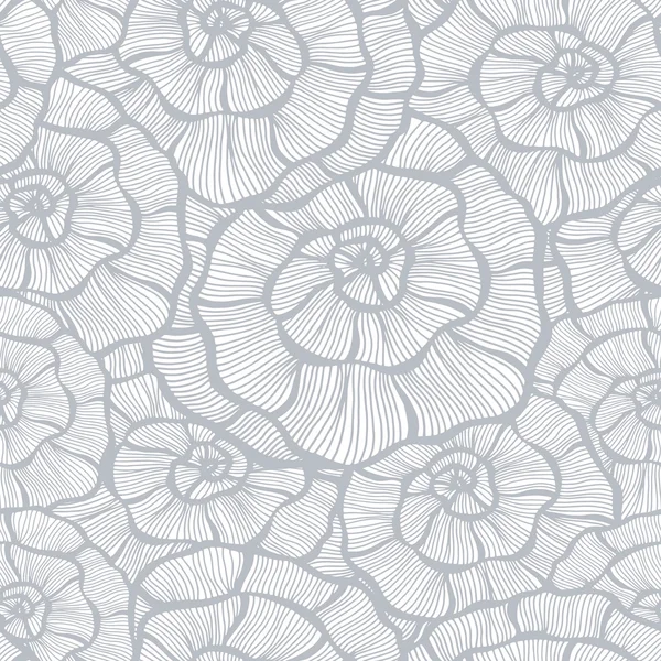 シームレスなモノクロ花の背景 — ストックベクタ