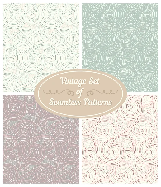 Vintage Set of Seamless Pattern — Stock Vector