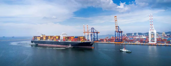 Container Nave Cargo Business Logistica Commerciale Trasporto Internazionale Import Export — Foto Stock