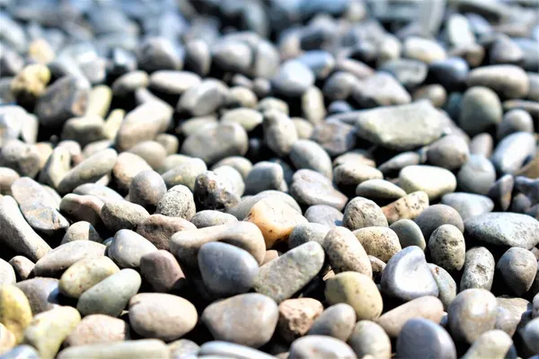 Glatte Runde Kieselsteine Stein Abstrakte Textur Und Hintergrund Graue Trockene — Stockfoto