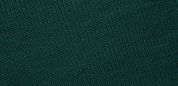 Texture Pull Doux Tricoté Vert Foncé Avec Motif Vue Dessus — Photo