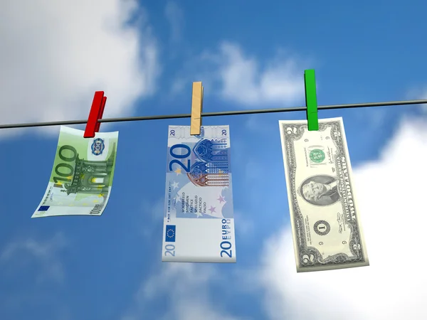 Hanging money — Stock Photo, Image