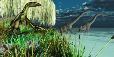 Brachiosaurus ve dilong dinozorlar