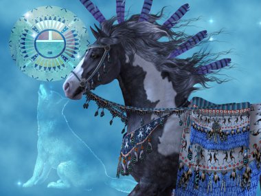 Year of the Wolf Horse clipart