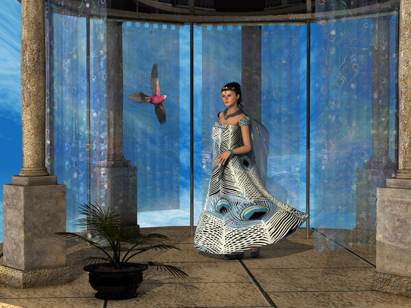 Roman Lady and Parrot