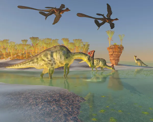 Olorotitan in Swamp — Stock Photo, Image