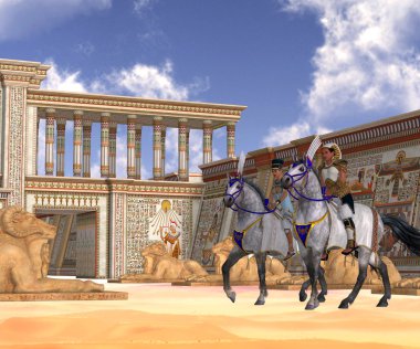 Egyptian Nobility on Horseback clipart