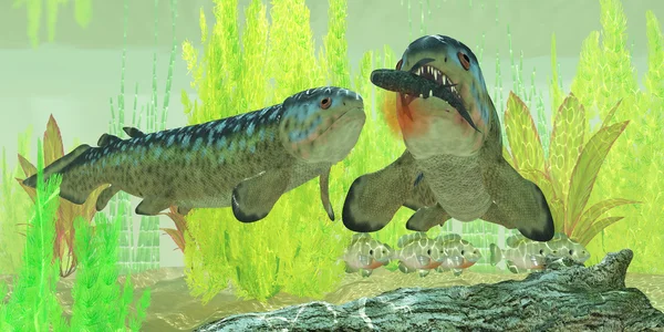石炭紀 rhizodus 魚 — ストック写真
